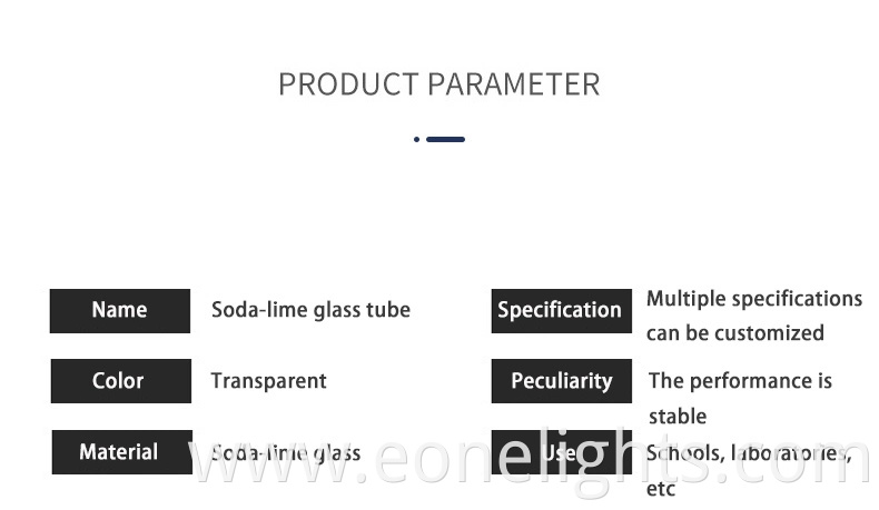 Customization Large or Small Soda-Calcium Clear Hollow Glass Tube